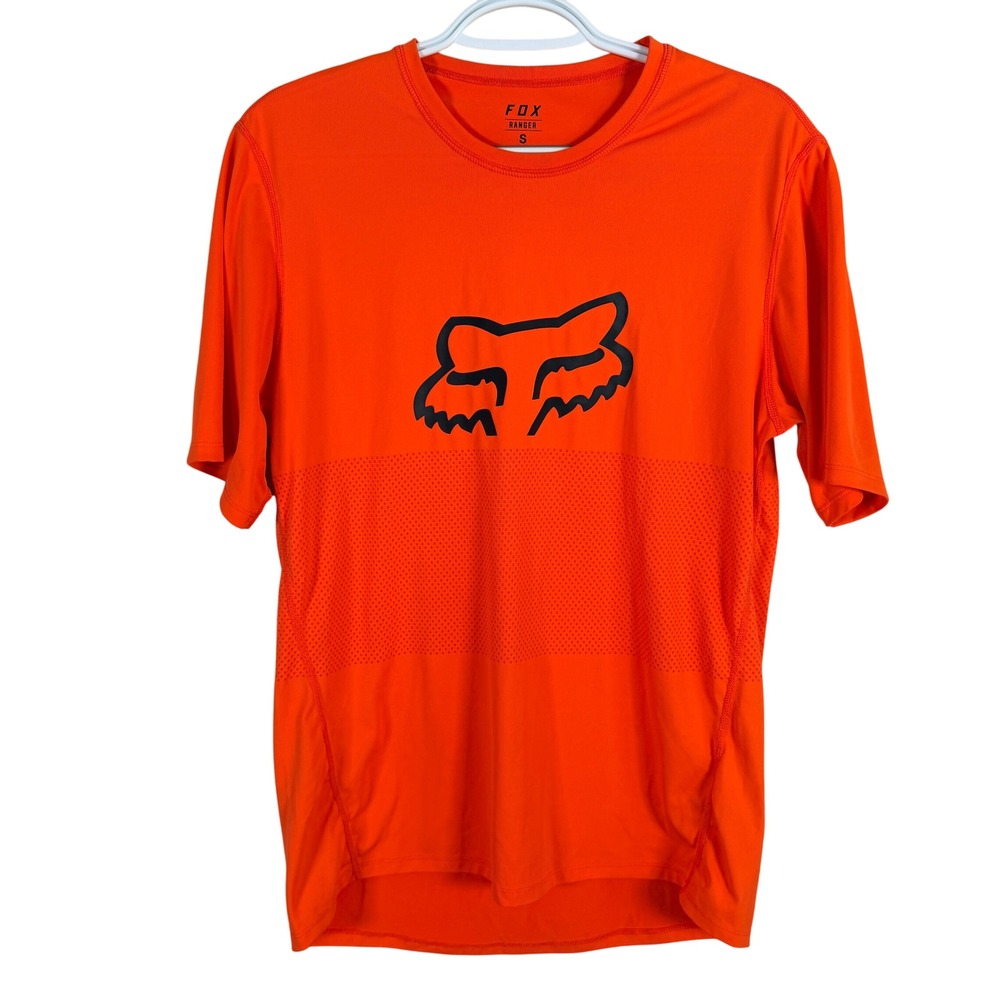 Fox Racing Ranger Jersey Mens S Orange Short Sleeve MTB Cycling Shirt Stretch